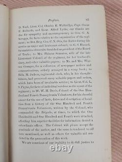 Histoire du 100e Régiment de Volontaires de l'État de New York George H Stowits 1870 Guerre Civile RARE