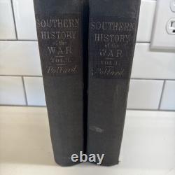 Histoire du sud de la guerre Vol 1 & 2 Edward Pollard 1866 Livre - HC Guerre de Sécession