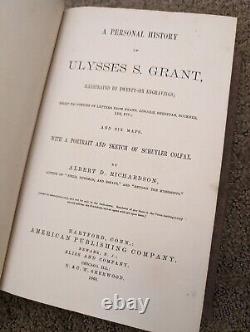 Histoire personnelle d'Ulysses S. Grant 1868 Première édition, Rare Solide de la Guerre Civile