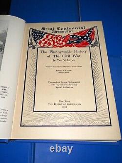 Histoire photographique de la guerre civile en 10 volumes Livres Miller 1912 en très bon état