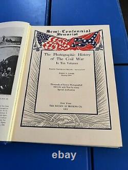 Histoire photographique de la guerre civile en 10 volumes Livres Miller 1912 en très bon état