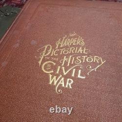 Histoire picturale de la guerre civile de Harpers, volumes 1 et 2, antique vintage de 1868