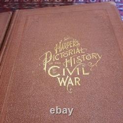Histoire picturale de la guerre civile de Harpers, volumes 1 et 2, antique vintage de 1868