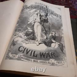 Histoire picturale de la guerre civile de Harpers, volumes 1 et 2, antique vintage de 1868