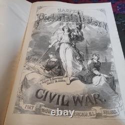 Histoire picturale de la guerre civile de Harpers, volumes 1 et 2, antique vintage de 1868