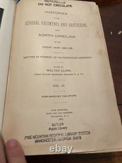 Histoires des différents régiments et bataillons de la Caroline du Nord II, III et V