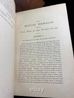 Htf 1882 1st Ed Military Telegraph CIVIL War Confederate Cypher William Plum 2vo