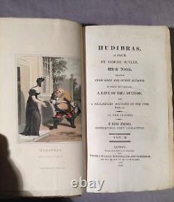 Hudibras de Butler en 1819: Satire sur la guerre civile anglaise. 12 planches en couleur à l'aquatinte. 2 volumes.