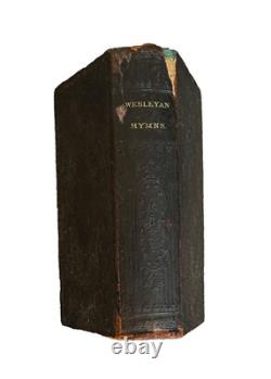 Hymnaire méthodiste wesleyen de 1864 Rev W. H. Brewster Reliure en cuir de l'époque de la guerre civile