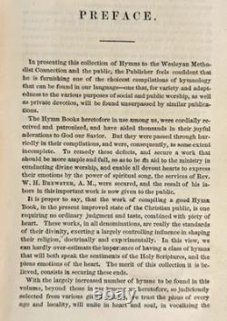 Hymnaire méthodiste wesleyen de 1864 Rev W. H. Brewster Reliure en cuir de l'époque de la guerre civile