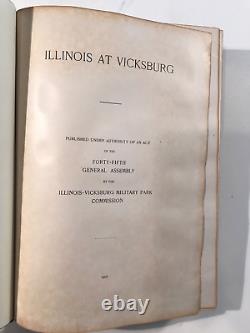 Illinois À Vicksburg, Guerre Civile, Rare 1ère Édition, Cuir, Rosters, Grant