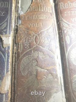 J T Headley, La Grande Rébellion, Histoire de la Guerre Civile 3 Volumes Voir Images