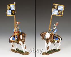 King & Country Pike & Musket Pnm059 Royalist Cavalier Mounted Flag Bearer