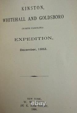 Kinston Whitehall Goldsboro Nc Expédition Howe 1ère Édition Livre RARE de la Guerre Civile
