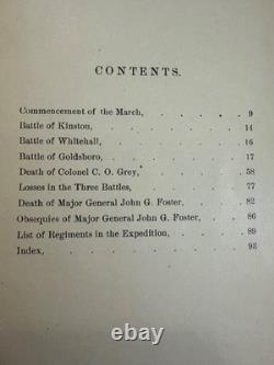 Kinston Whitehall Goldsboro Nc Expédition Howe 1ère Édition Livre RARE de la Guerre Civile