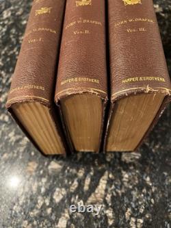 LA GUERRE DE SECESSION EN AMÉRIQUE VOLUMES 1-3 Par John W. Draper 1867 RARE