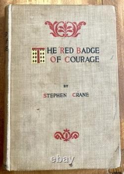 L'ÉCUSSON ROUGE DU COURAGE par STEPHEN CRANE 1896 ÉDITION ANCIENNE HC ROMAN DE LA GUERRE CIVILE