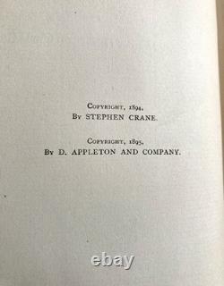 L'ÉCUSSON ROUGE DU COURAGE par STEPHEN CRANE 1896 ÉDITION ANCIENNE HC ROMAN DE LA GUERRE CIVILE