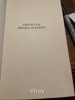 L'esclavage des Noirs américains Ulrich Phillips 1959 Édition reliée Peter Smith