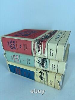 La Guerre Civile Ensemble de 3 volumes par Shelby Foote 1958 1974 Couverture rigide/Jaquettes de protection