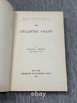 La Marine pendant la Guerre Civile 1883 Ensemble de 3 livres Côte Atlantique Charleston SC Cartes
