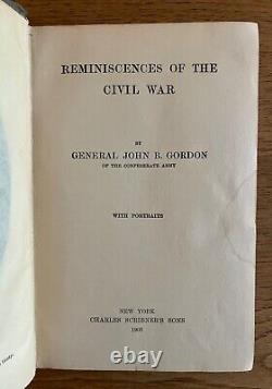La copie de Junius Kimble des Souvenirs de la Guerre Civile de John B. Gordon 1903