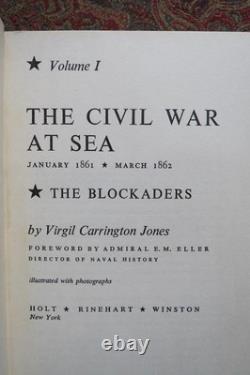 La guerre civile en mer par Virgil Carrington Jones Première édition couvertures Brodart
