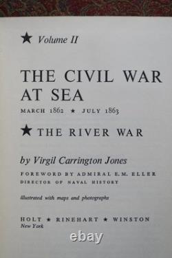 La guerre civile en mer par Virgil Carrington Jones Première édition couvertures Brodart
