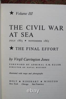 La guerre civile en mer par Virgil Carrington Jones Première édition couvertures Brodart