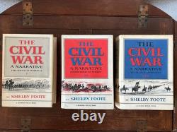 La guerre de Sécession : un récit, Shelby Foote, lot de 3 volumes, premières éditions Random House