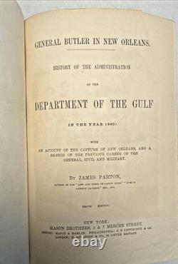 Le Général Butler à La Nouvelle-Orléans Parton 1864 SIGNÉ Goodall Livre Antique de la Guerre Civile