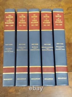 Le registre des soldats de l'Union 1861-1865, guerre civile de New York, ensemble de 5 volumes.