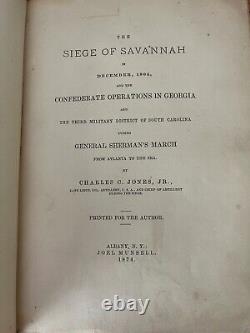 Le siège de Savannah. 1874 1ère édition avec provenance du propriétaire précédent