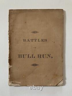 Les Batailles De Bull Courent Un Livre Confédéré De Soldats 1883 Greenville Sc. Guerre Civile