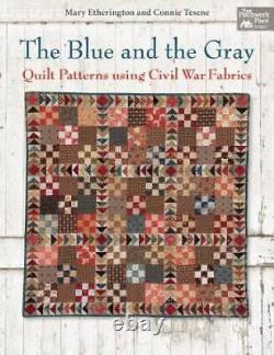 Les motifs de courtepointe bleue et grise utilisant des tissus de la guerre civile TRÈS BIEN