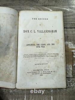 Livre ancien de la guerre civile de 1863: Le dossier de l'honorable C. L. Vallandigham