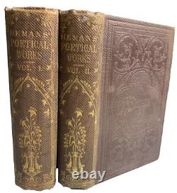 Livre ancien de la guerre civile de 1868 Œuvres poétiques de MRS HEMAN ornées et dorées victoriennes