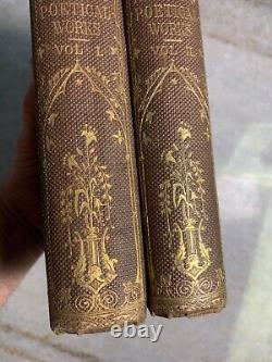 Livre ancien de la guerre civile de 1868 Œuvres poétiques de MRS HEMAN ornées et dorées victoriennes