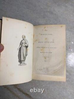 Livre ancien de la guerre civile de 1868 Œuvres poétiques de MRS HEMAN ornées et dorées victoriennes
