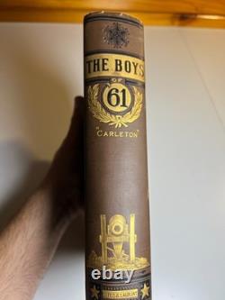 Livre ancien orné et décoratif victorien 'Les garçons de '61' Guerre de Sécession 1883