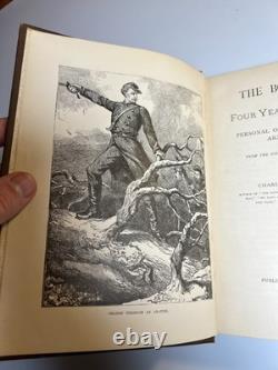 Livre ancien orné et décoratif victorien 'Les garçons de '61' Guerre de Sécession 1883