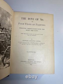 Livre ancien orné et décoratif victorien 'Les garçons de '61' Guerre de Sécession 1883
