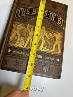 Livre ancien orné et décoratif victorien 'Les garçons de '61' Guerre de Sécession 1883