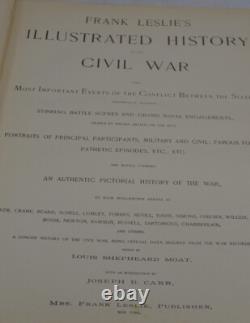 Livre antique de la guerre de Sécession de 1895, Leslie’s Illustrated History of Civil War, original