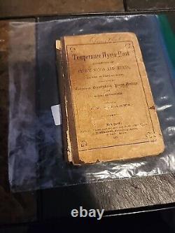 Livre de cantiques de tempérance 1874 J. N. Stearns Rare Livre de cantiques de l'ère de la guerre civile? Antique