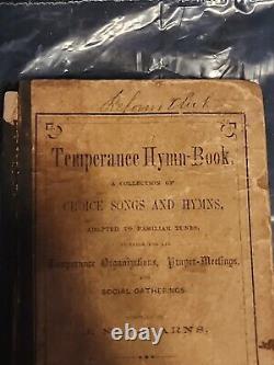 Livre de cantiques de tempérance 1874 J. N. Stearns Rare Livre de cantiques de l'ère de la guerre civile? Antique