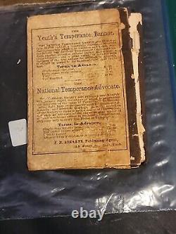 Livre de cantiques de tempérance 1874 J. N. Stearns Rare Livre de cantiques de l'ère de la guerre civile? Antique