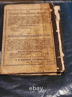 Livre de cantiques de tempérance 1874 J. N. Stearns Rare Livre de cantiques de l'ère de la guerre civile? Antique