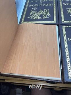 Livre relié en cuir de la maison d'édition Eaton sur les grandes batailles de la Seconde Guerre mondiale, de la Guerre civile et du Vietnam