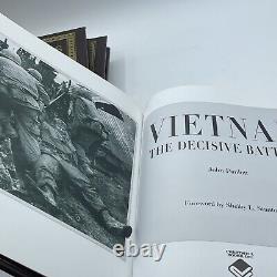 Livre relié en cuir de la maison d'édition Eaton sur les grandes batailles de la Seconde Guerre mondiale, de la Guerre civile et du Vietnam